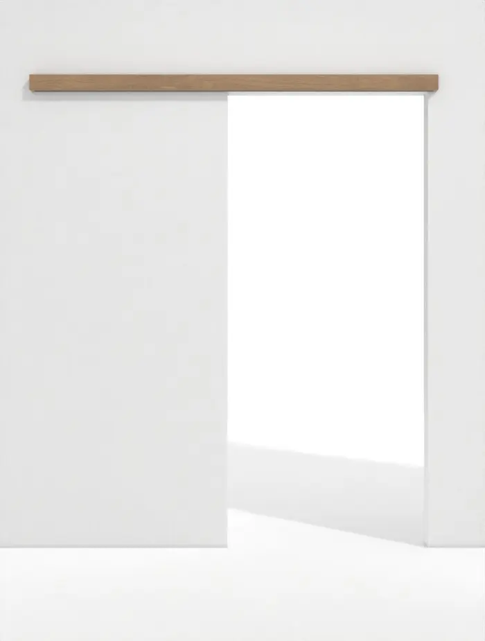 System drzwi przesuwnych WESTAG biegnący przed ścianą Dąb Adria Ei 767 PortaLit CPL bez ościeżnicy