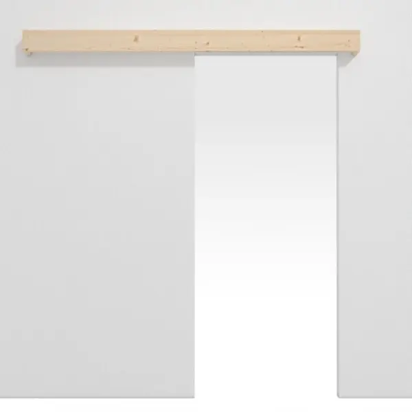 Widok frontowy naściennego systemu drzwi przesuwnych, Świerk - Radex