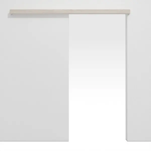 Widok frontowy naściennego systemu drzwi przesuwnych bez ościeżnicy, szczotkowany dąb solny Duradecor - Hörmann