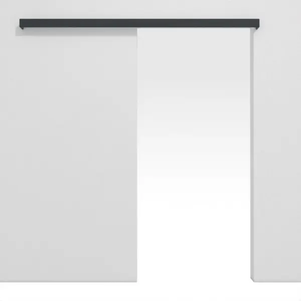 Widok frontowy systemu drzwi przesuwnych naściennych antracyt RAL 7016 lakier BaseLine bez ościeżnicy - Huga