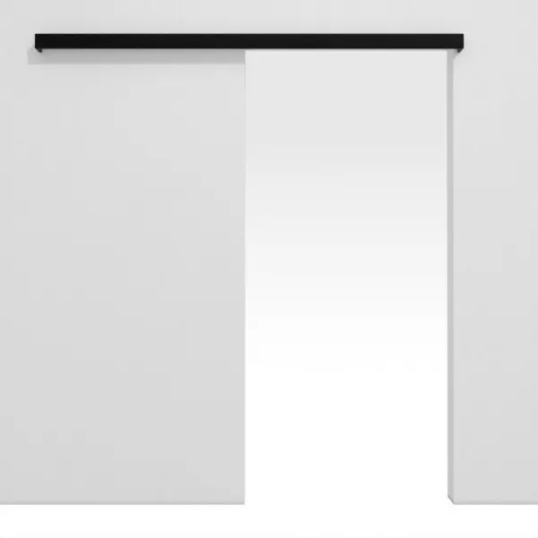 Widok frontowy systemu drzwi przesuwnych naściennych bez ościeżnicy BaseLine czarny lakier RAL 9005 - Hörmann