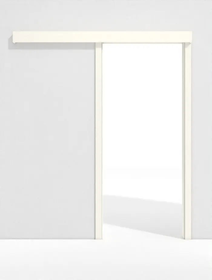 Widok frontowy naściennego systemu drzwi przesuwnych GARANT 0105-60 Pearl White CePaL