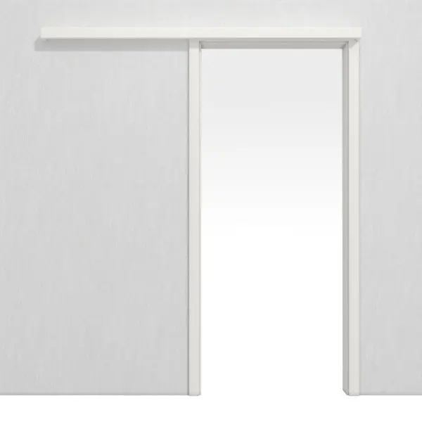 LEBO system drzwi przesuwnych naścienny biel ultramatowa podobny do RAL 9016 Versio w zestawie ościeżnica