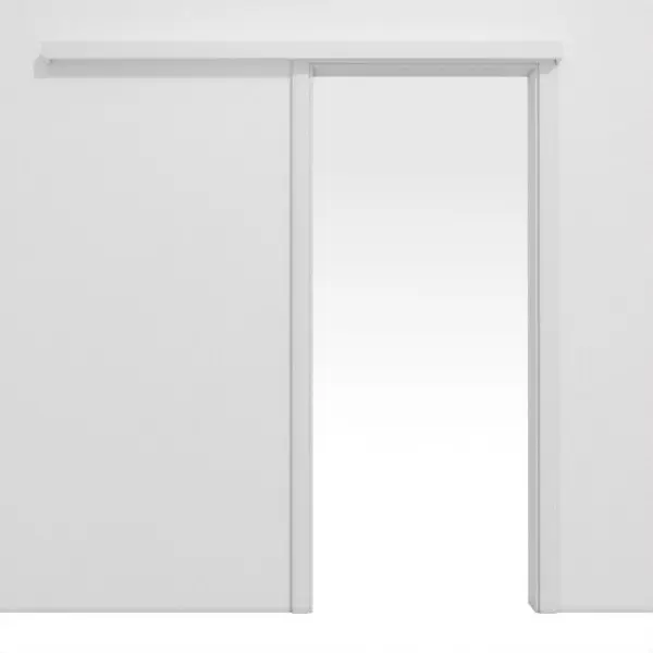 Widok frontowy systemu drzwi przesuwnych naściennych biel baliowa Durat - Huga