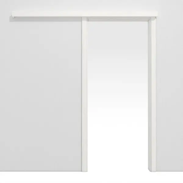 Widok frontowy systemu drzwi przesuwnych naściennych biel pino Durat - Huga