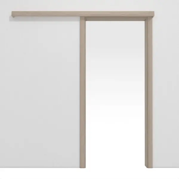 Widok frontowy systemu drzwi przesuwnych naściennych dąb szary Durat - Huga