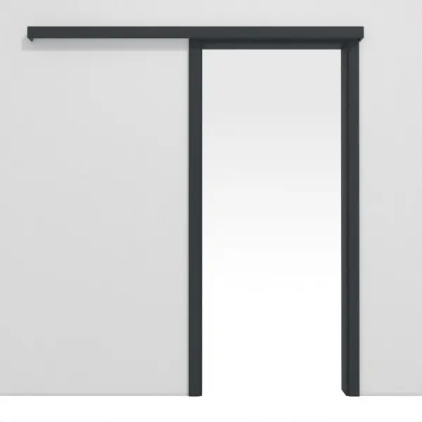 Widok frontowy naściennego systemu drzwi przesuwnych, antracyt RAL 7016 lakier BaseLine z ościeżnicą - Huga