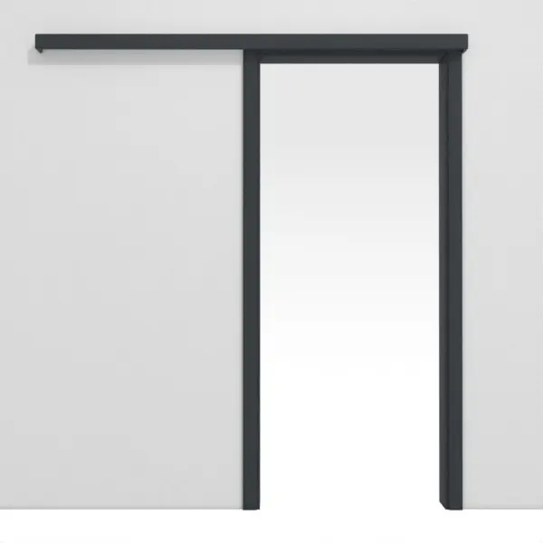 Widok frontowy naściennego systemu drzwi przesuwnych, ultramatowy antracyt Versio - Huga