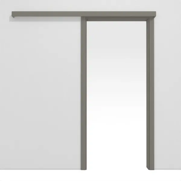 Widok frontowy systemu drzwi przesuwnych naściennych ultramatowy Hygge szary Concept Versio z ościeżnicą - Huga