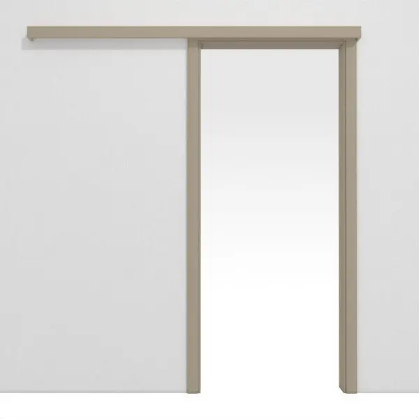 HÖRMANN System drzwi przesuwnych prowadzonych przed ścianą ultramat w kolorze taupe z ościeżnicą