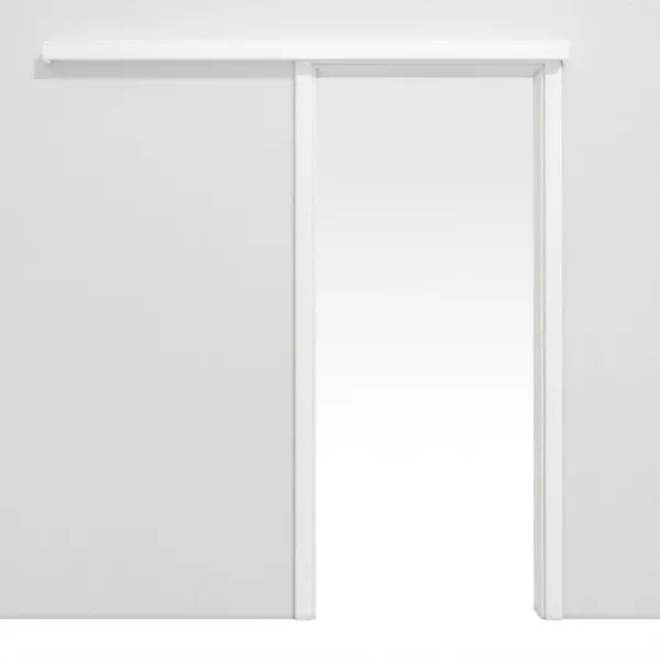 Widok frontowy naściennego systemu drzwi przesuwnych biel ultramatowa Versio - Huga