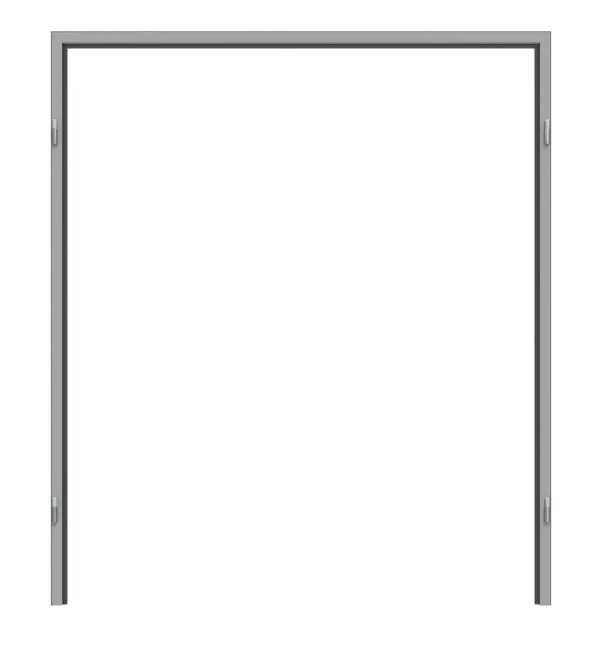 Widok frontowy aluminiowej ościeżnicy blokowej RAL 9006 Trend do drzwi drewnianych 2-skrzydłowych - Küffner