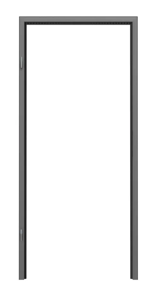 Widok frontowy 3 aluminiowej ościeżnicy blokowej RAL 9006 Trend do drzwi drewnianych - Küffner