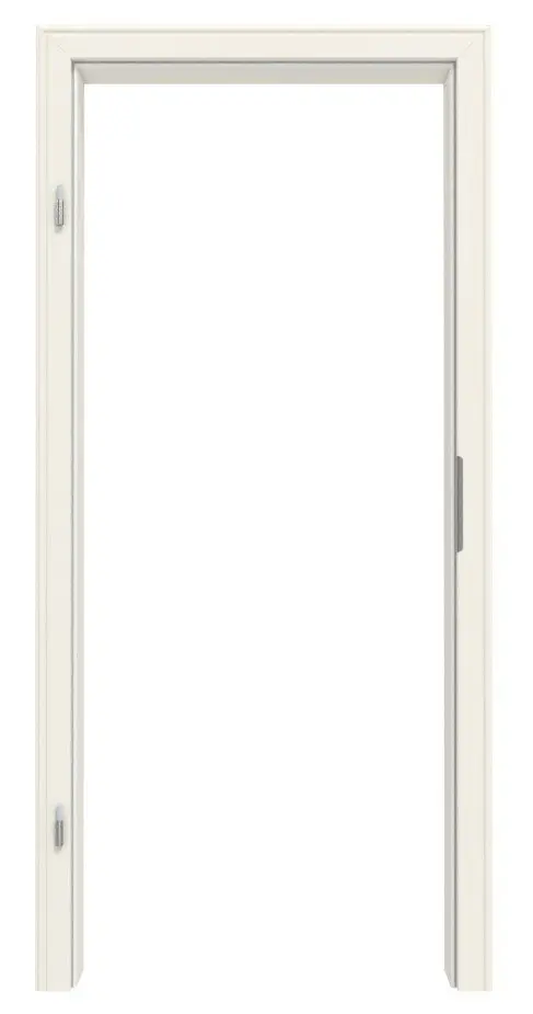 Widok frontowy ościeżnicy GARANT biały lakier 9010 z profilowaną krawędzią.