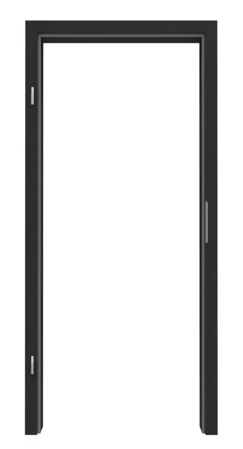 Widok frontowy ościeżnicy marki HUGA, antracyt podobny do RAL 7016, lakier matowy z prostokątną krawędzią.