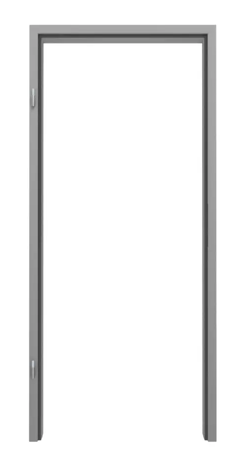 Widok frontowy aluminiowej ościeżnicy opaskowej RAL 9006 Trend z prostokątną krawędzią do drzwi drewnianych - Küffner