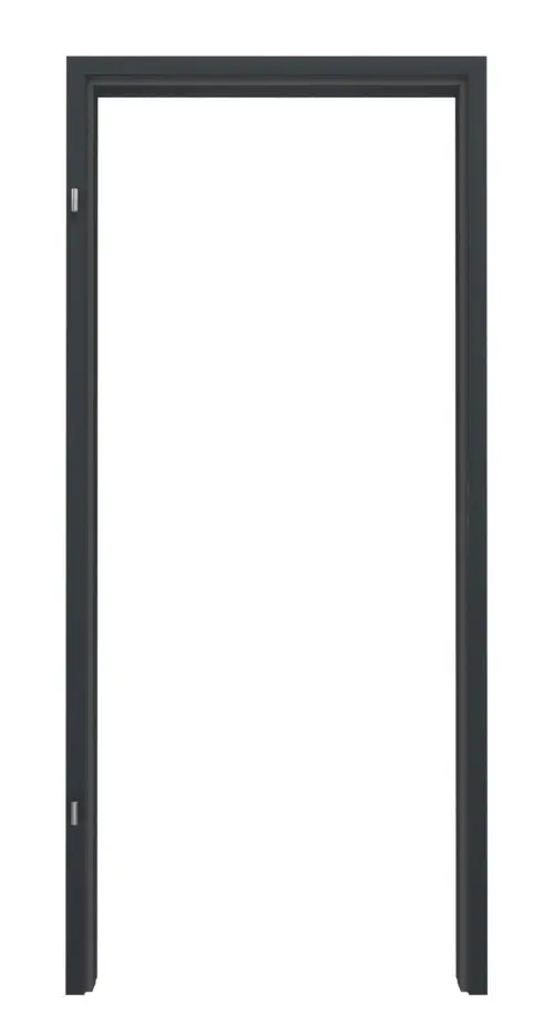 Widok frontowy aluminiowej ościeżnicy opaskowej RAL 7016 Trend z prostokątną krawędzią do drzwi całoszklanych - Küffner