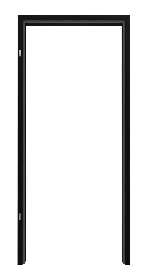 Widok frontowy aluminiowej ościeżnicy opaskowej RAL 9005 Trend z prostokątną krawędzią do drzwi całoszklanych - Küffner