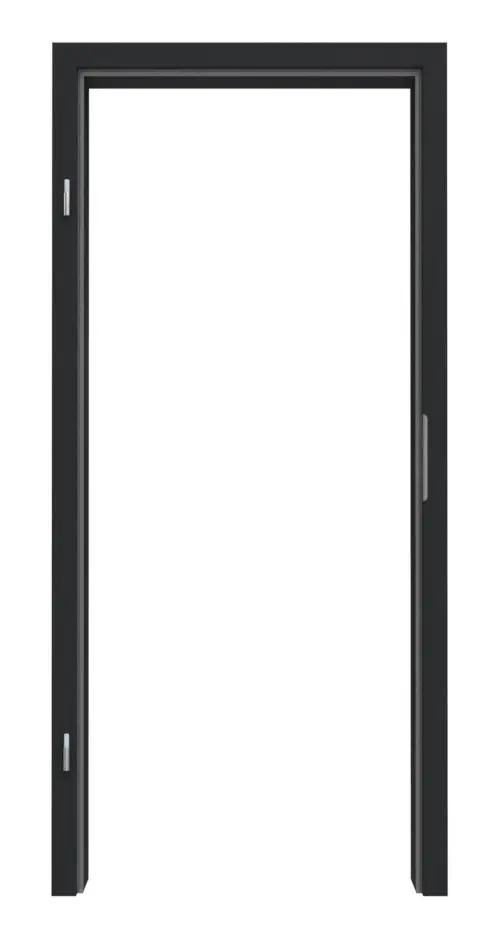 Widok frontowy ościeżnicy marki HUGA, antracyt podobny do RAL 7016, lakier matowy z zaokrągloną krawędzią