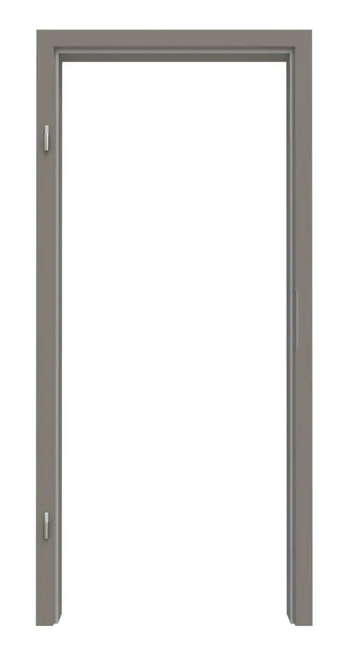 Widok frontowy ościeżnicy do drzwi dymoszczelnych taupe (kolor ciemnoszaro-brązowy) RAL 7048, lakier z zaokrągloną krawędzią - Huga