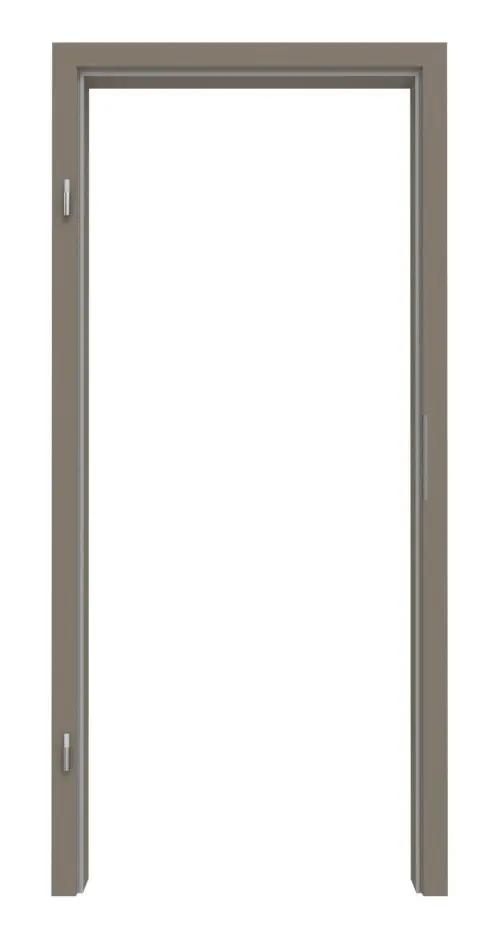 Widok frontowy marki HUGA, ościeżnica taupe (kolor ciemnoszaro-brązowy), lakier matowy z zaokrągloną krawędzią