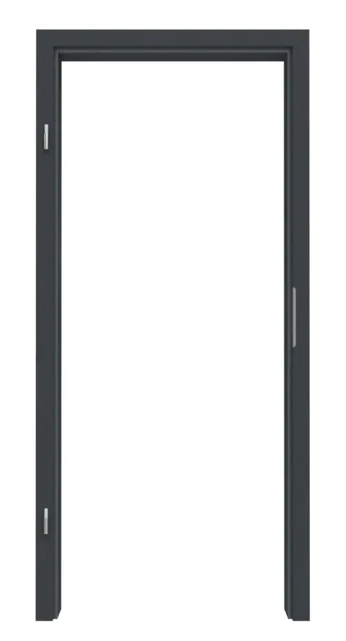 Widok frontowy marki HUGA, ościeżnica antracyt ultramatowy Versio, zaokrąglona krawędź