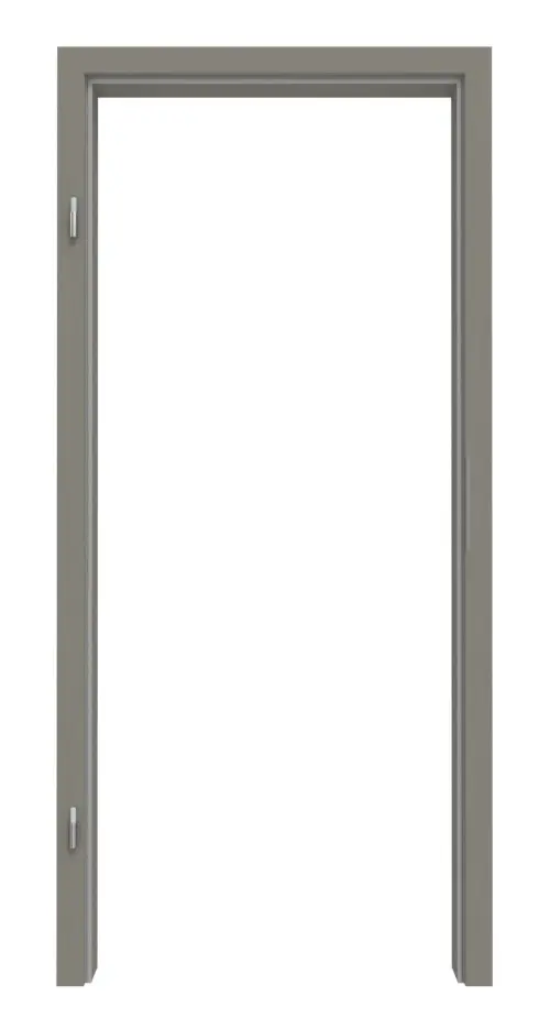 Widok frontowy ościeżnicy HUGA, ultramatowy Hygge szary Versio z zaokrągloną krawędzią.