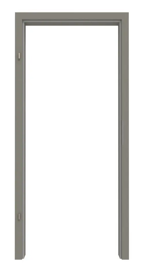 Widok frontowy ościeżnicy do drzwi wejściowych do mieszkania ultramatowy szary stalowy Concepto z zaokrągloną krawędzią - Hörmann.