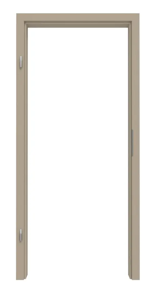 Widok frontowy ościeżnicy HUGA Versio w kolorze ultramatowy taupe (kolor ciemnoszaro-brązowy) z zaokrągloną krawędzią.