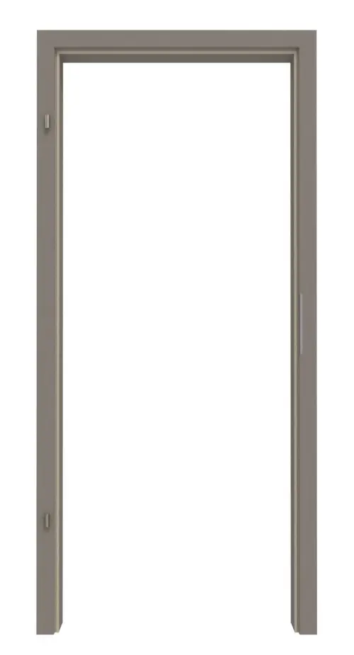 Widok frontowy ościeżnicy do drzwi wejściowych do mieszkania taupe (kolor ciemnoszaro-brązowy) RAL 7048 lakier z zaokrągloną krawędzią - Huga