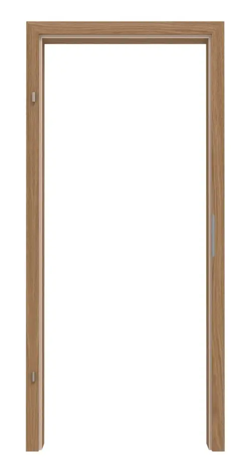Zdjęcie ościeżnicy dąb fornirowanej drewnem naturalnym, prostokątna krawędź VZ-6, drzwi wejściowe do mieszkania