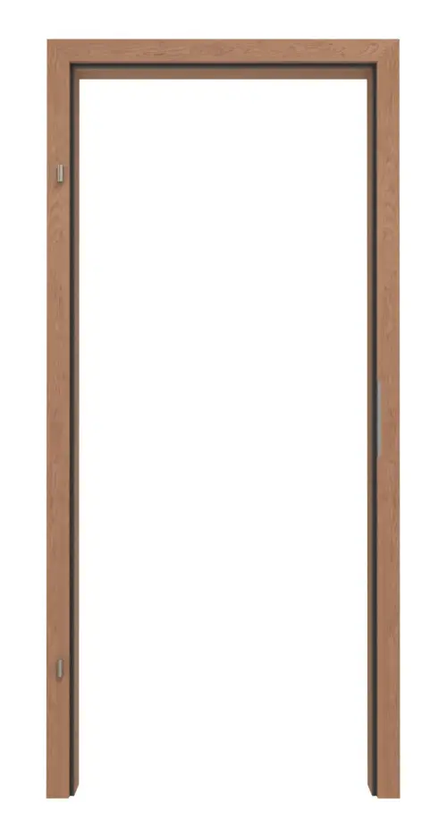 Widok frontowy marki LEBO ościeżnica do drzwi dźwiękoszczelnych Ami. wiśnia matowy fornirowana drewnem naturalnym z prostokątną krawędzią