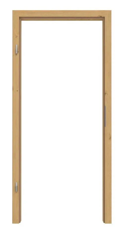 Widok frontowy ościeżnicy z drewna litego dąb bezsęczny z połączeniem ukośnym profil A