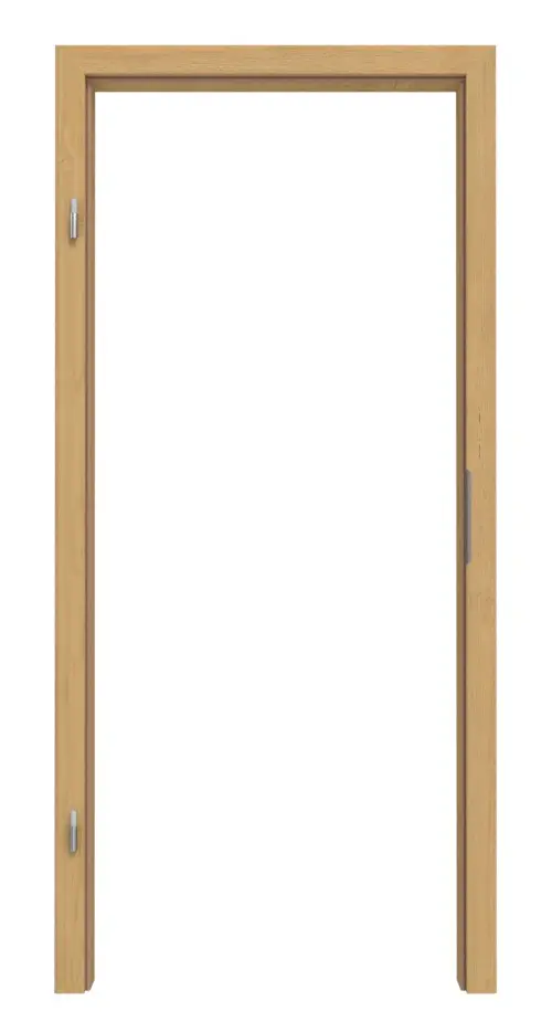 Widok frontowy ościeżnicy z drewna litego dąb bezsęczny z połączeniem ukośnym profil A