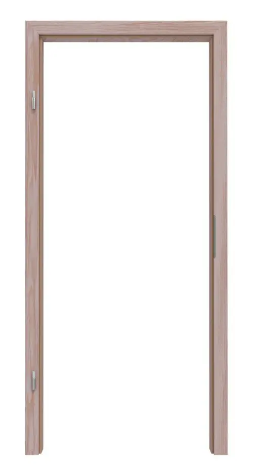 Widok frontowy ościeżnicy z drewna litego świerk bezsęczny z połączeniem ukośnym profil A