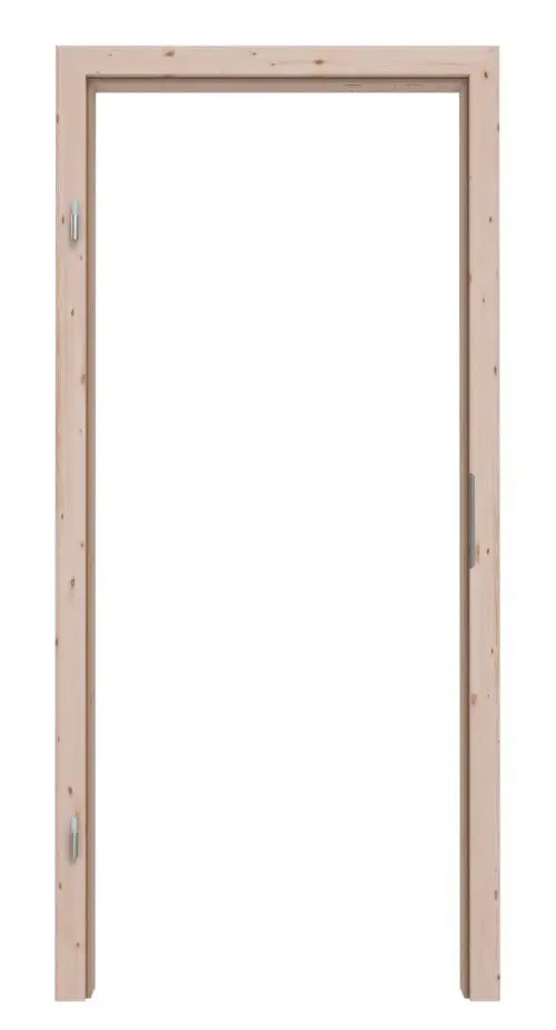 Widok frontowy ościeżnicy z drewna litego, Świerk sękaty, z połączeniem ukośnym, profil A