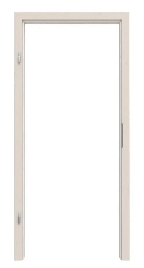 Widok frontowy ościeżnicy z drewna litego Świerk sękate białe, pigmentowane z połączeniem ukośnym profil A