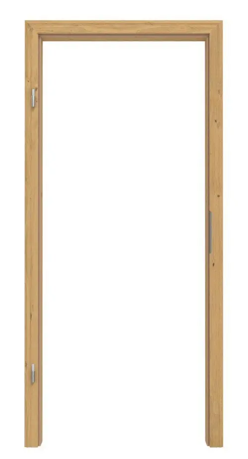 Widok frontowy ościeżnicy z drewna litego dąb sękaty profilowany profil B