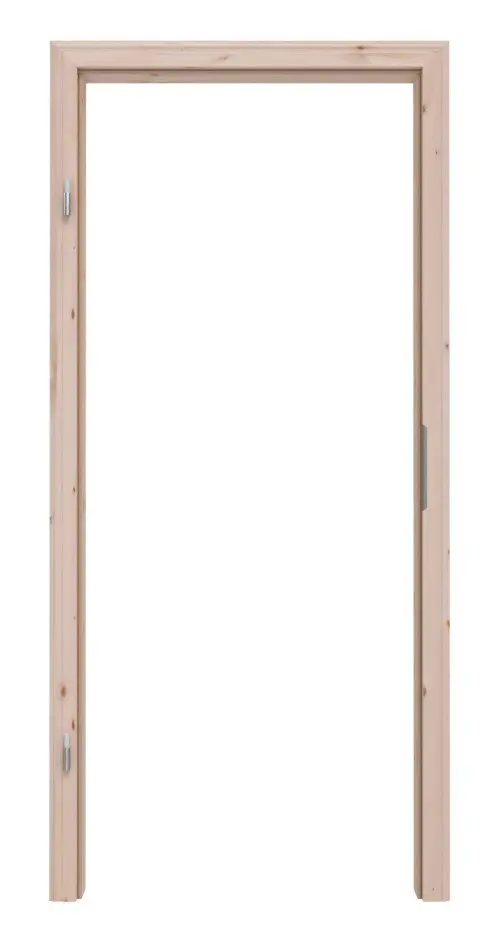 Widok frontowy ościeżnicy z drewna litego świerk sękate profilowany profil B