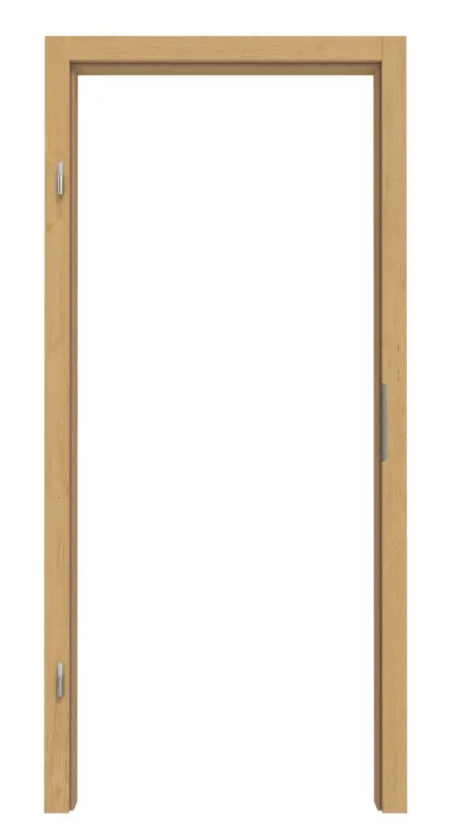 Widok frontowy ościeżnicy z drewna litego dąb bezsęczny bez połączenia ukośnego profil C