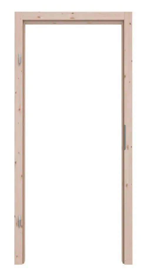 Widok frontowy ościeżnicy z drewna litego Świerk sękaty bez połączenia ukośnego profil C