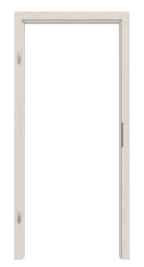 Widok frontowy ościeżnicy z drewna litego Świerk sękaty białe, pigmentowane bez połączenia ukośnego profil C