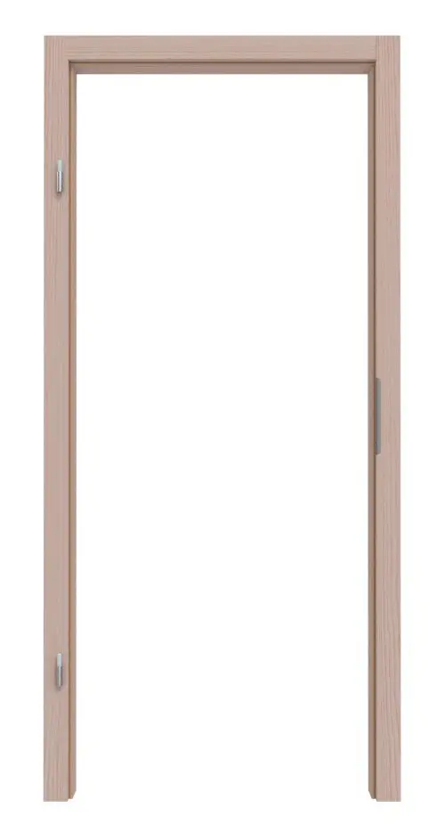 Widok frontowy ościeżnicy z drewna litego sosna bezsęczna bez połączenia ukośnego profil C