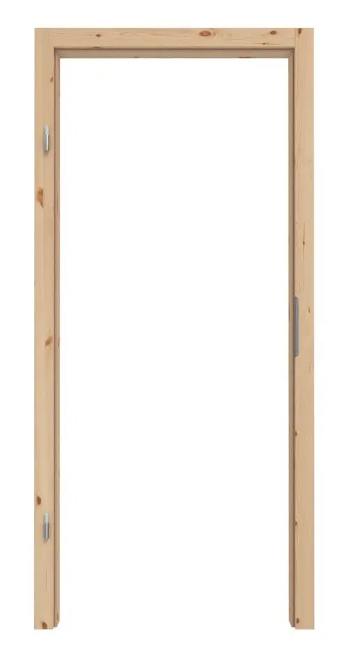 Widok frontowy ościeżnicy z drewna litego sosna sękate bez połączenia ukośnego profil C