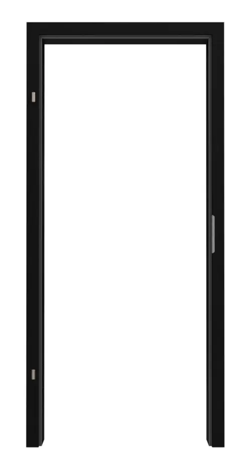 LEBO ościeżnica do drzwi wejściowych do mieszkania ultramatowy czarny podobny do RAL 9005 Versio z zaokrągloną krawędzią
