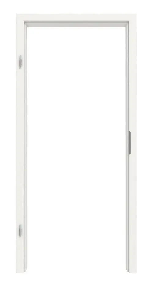 Widok frontowy ościeżnicy Durat marki LEBO w RAL 9016 z zaokrągloną krawędzią