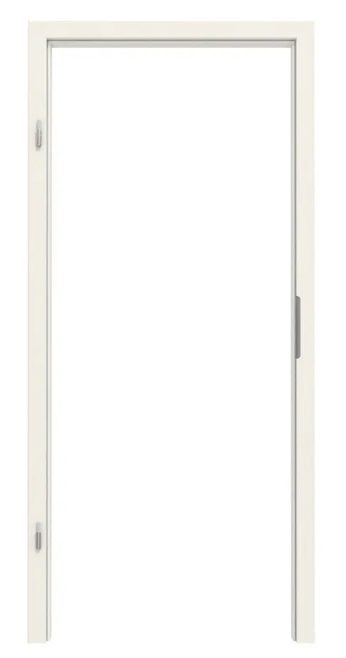 Widok frontowy ościeżnicy marki TEUTO Temo, biały lakier 9010 CPL z zaokrągloną krawędzią.