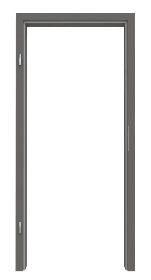 Widok frontowy marki Huga ościeżnica Hygge lakier szary RAL 7037 z zaokrągloną krawędzią