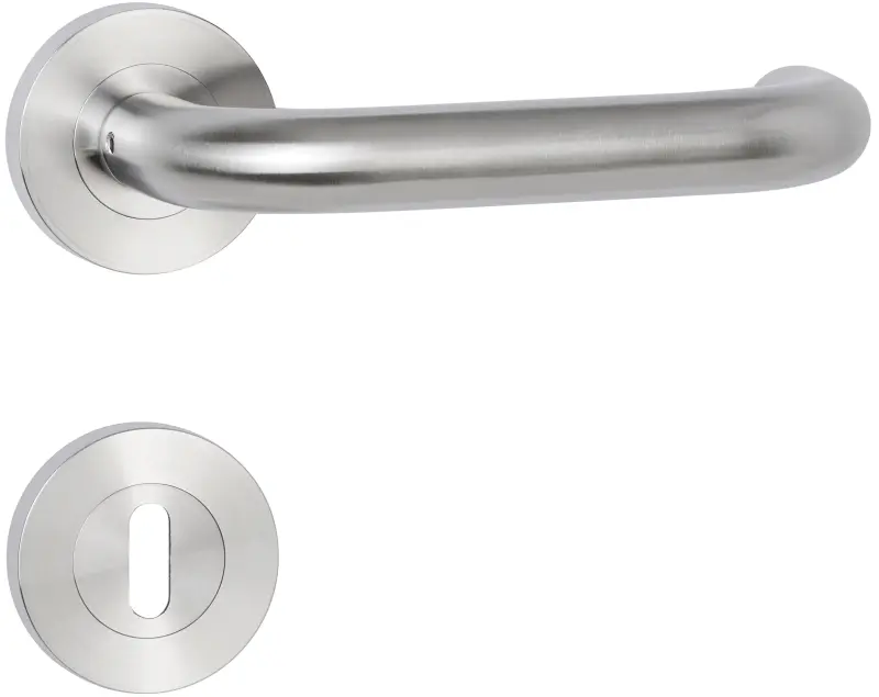 PIANO kształt U stal nierdzewna matowa okrągłe rozetki zestaw - ProGriff