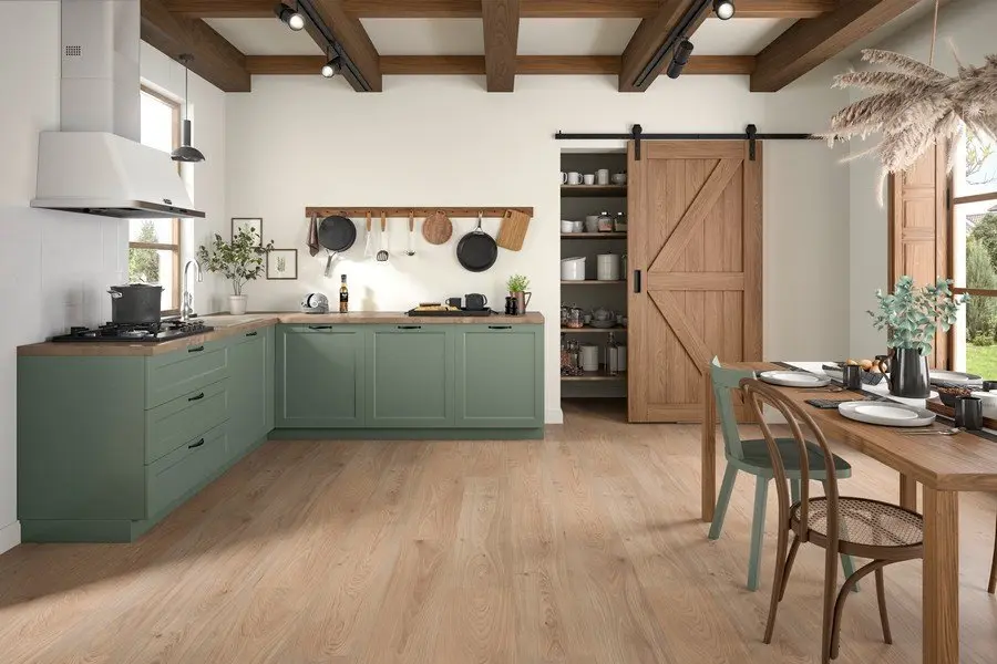 Widok na EGGER podłoga z designem klick Lana dąb naturalny Large Aquadura+ zdjęcie 4